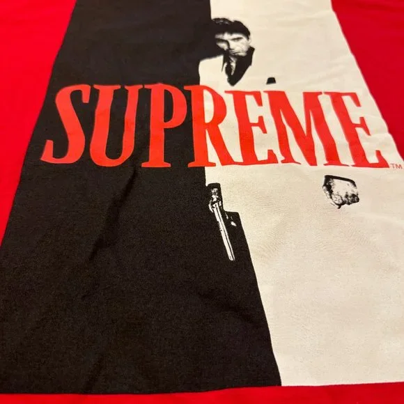 FW17 Supreme x Scarface Split red tee size L large T-shirt